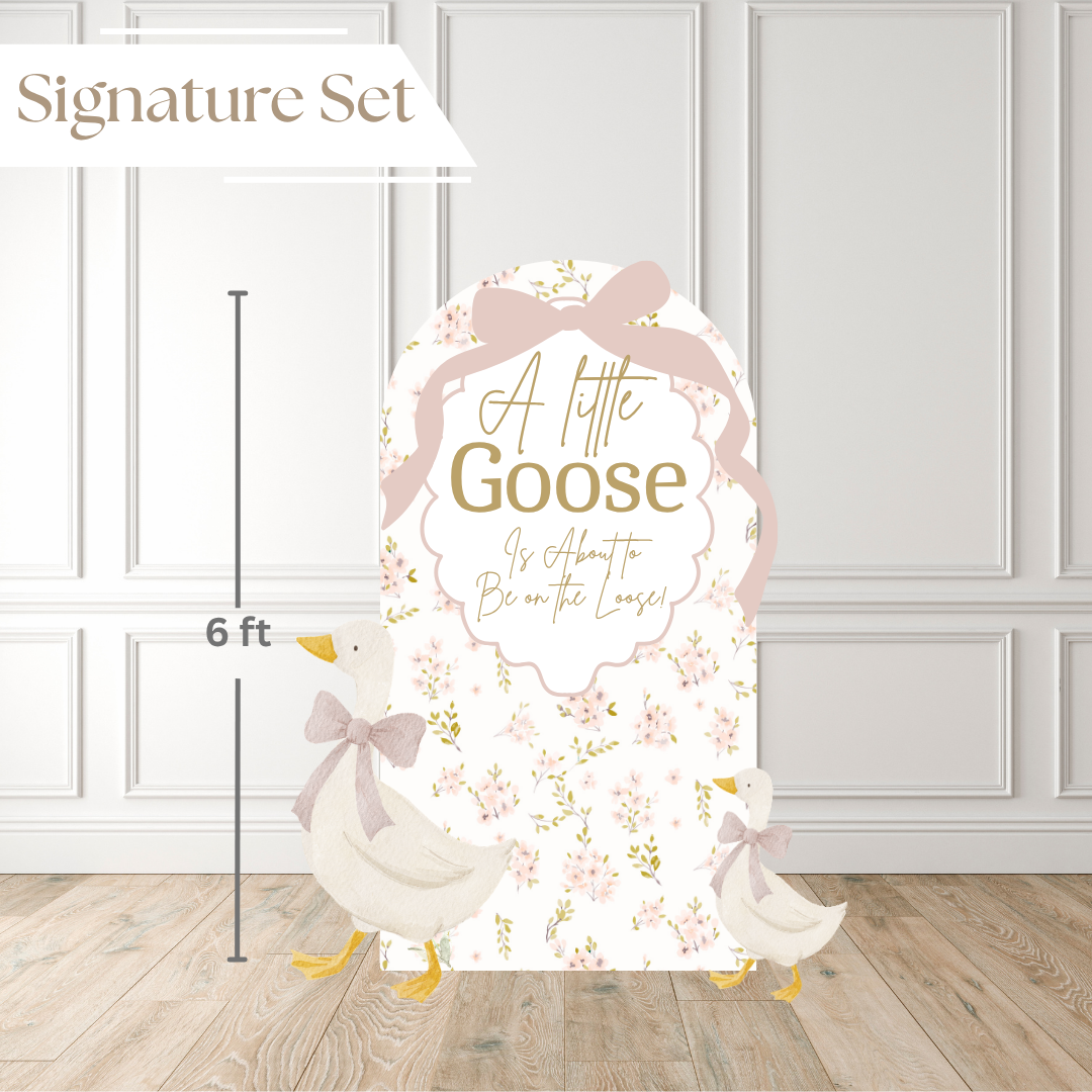 A Little Goose is about to be on the loose | Baby Shower Backdrop