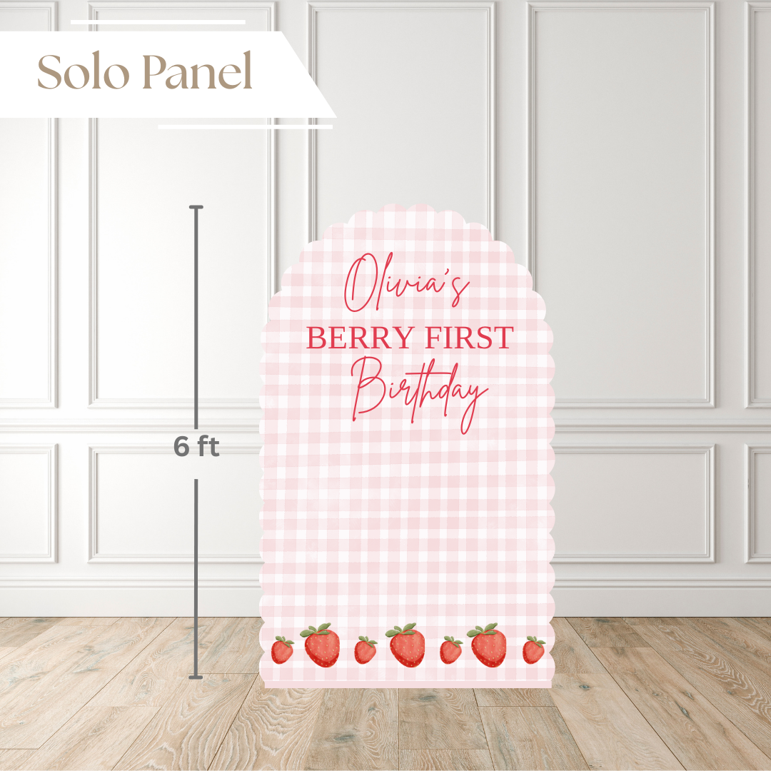Sweet Berry First Birthday Celebration Printed Backdrop