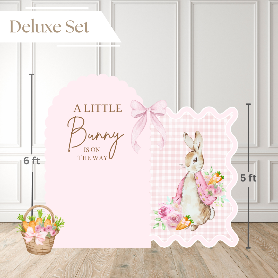 A Little Bunny Is on the Way Printed Backdrop