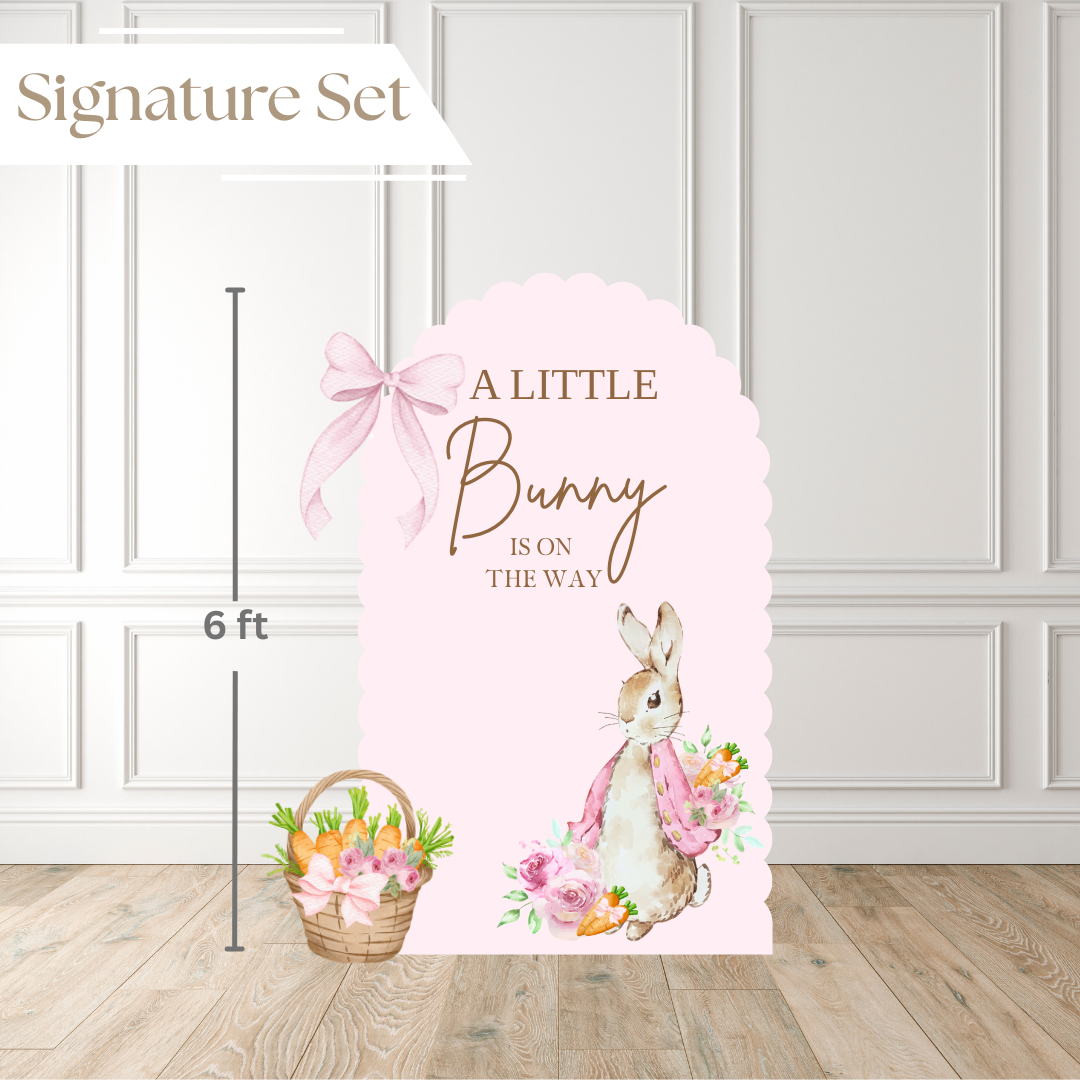A Little Bunny Is on the Way Printed Backdrop