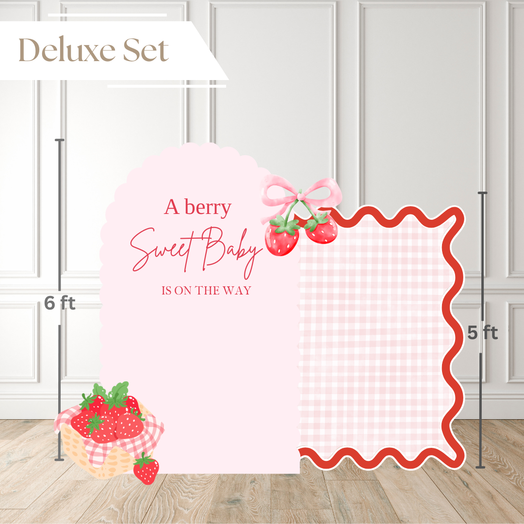 A Berry Sweet Baby Is on the Way Printed Backdrop