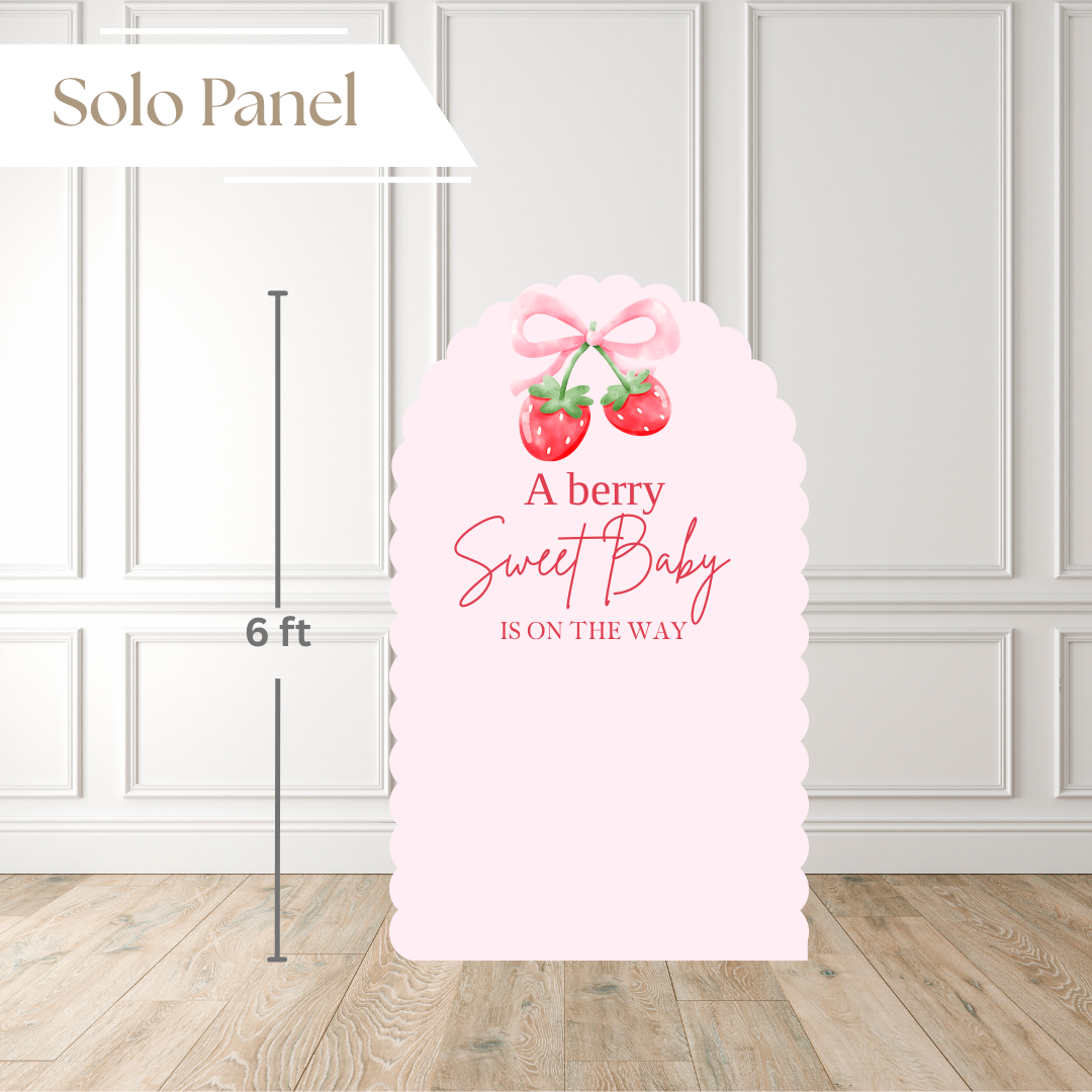 A Berry Sweet Baby Is on the Way Printed Backdrop