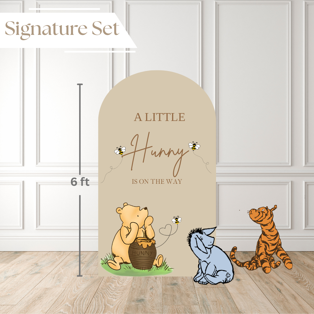 A Little Hunny Is On the Way Printed Backdrop