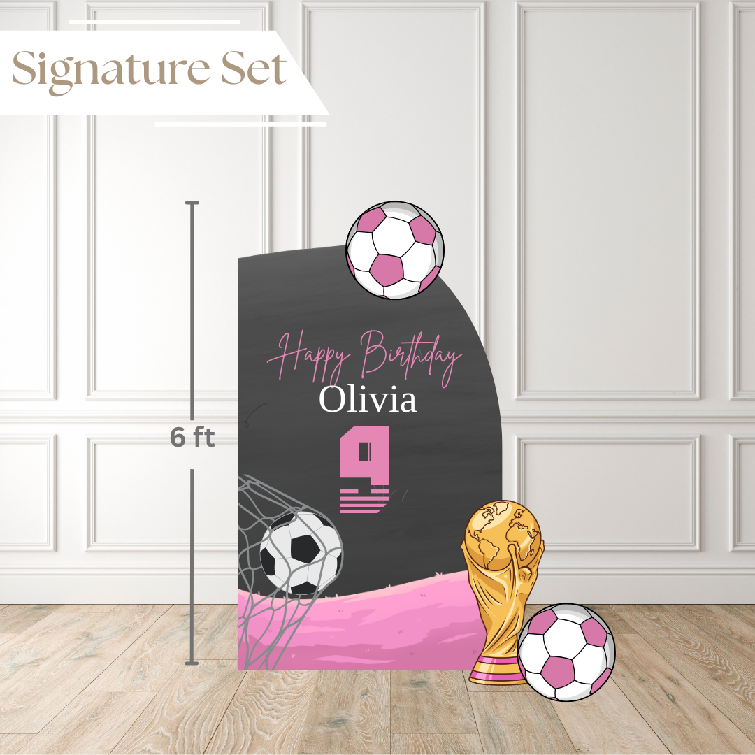 The Blush Soccer Kickoff Printed Backdrop