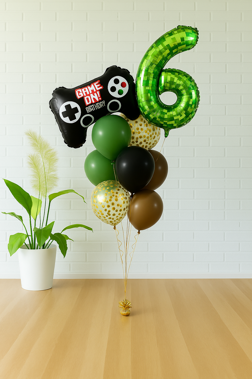 Minecraft Gamer Balloon Bouquet | Number & Controller Evans & Augusta ...